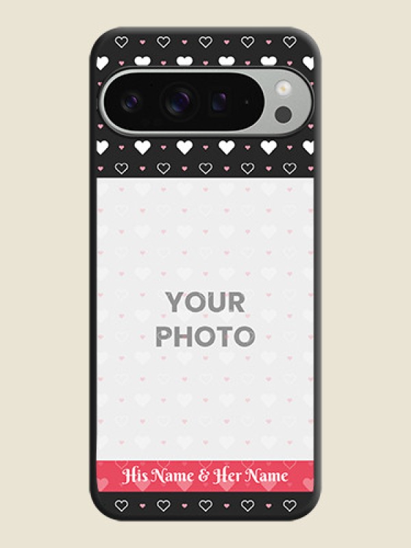 Custom White Color Love Symbols with Text Design on Photo On Space Black Custom Soft Matte Mobile Back Cover - Pixel 9 Pro Xl - alternate view
