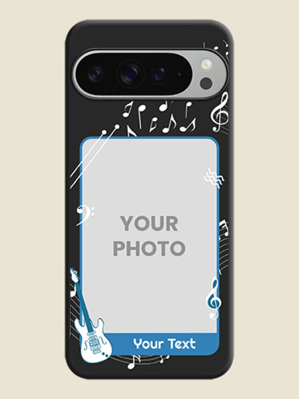 Custom Musical Theme Design with Text on Photo On Space Black Custom Soft Matte Mobile Back Cover - Pixel 9 Pro Xl - alternate view