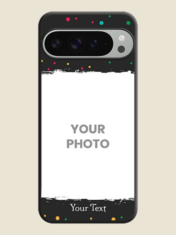 Custom Multicolor Dotted Pattern with Text On Space Black Custom Soft Matte Mobile Back Cover - Pixel 9 Pro Xl - alternate view