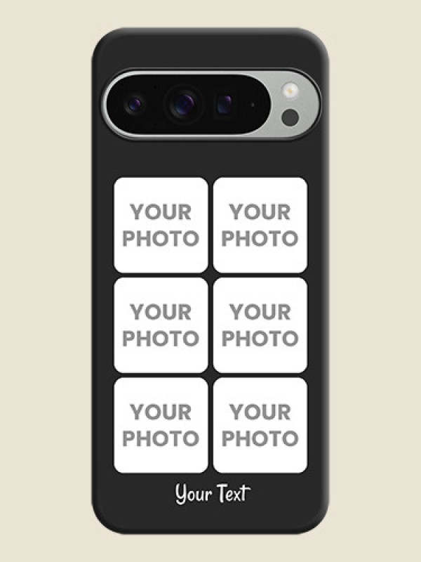 Custom Floral Art with 6 Image Holder on Photo On Space Black Custom Soft Matte Mobile Back Cover - Pixel 9 Pro Xl - alternate view