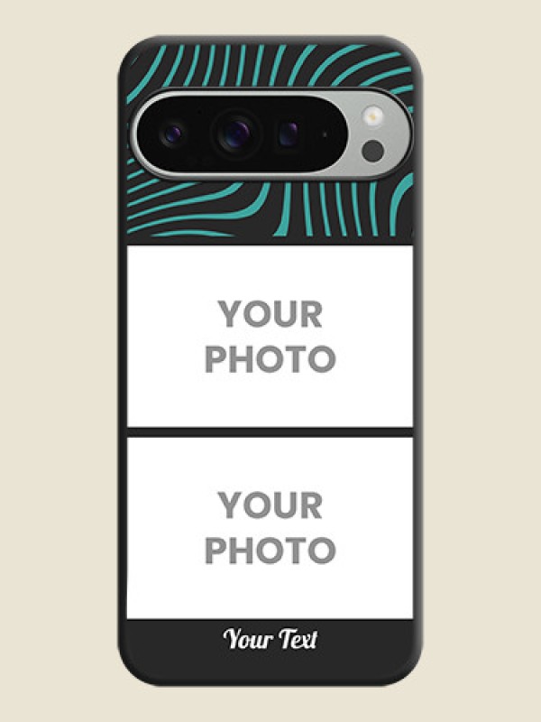 Custom Wave Pattern with 2 Image Holder On Space Black Custom Soft Matte Mobile Back Cover - Pixel 9 Pro Xl - alternate view