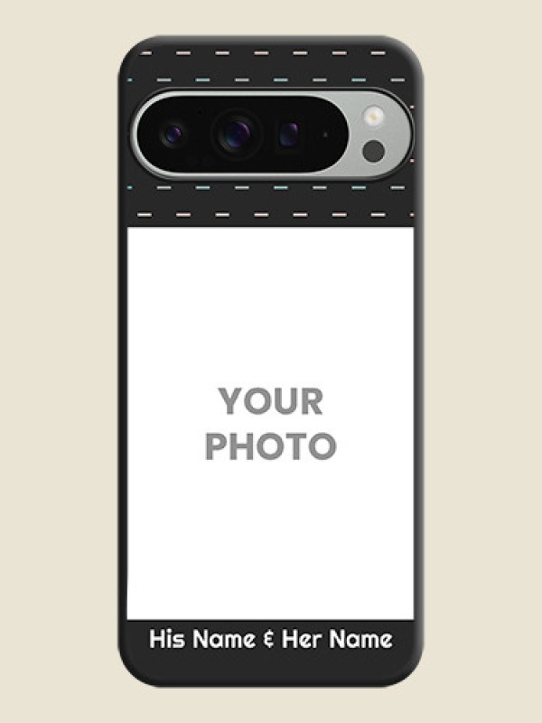 Custom Line Pattern Design with Text On Space Black Custom Soft Matte Mobile Back Cover - Pixel 9 Pro Xl - alternate view