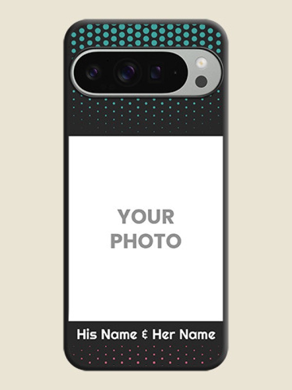 Custom Faded Dots with Grunge Photo Frame and Text On Space Black Custom Soft Matte Mobile Back Cover - Pixel 9 Pro Xl - alternate view