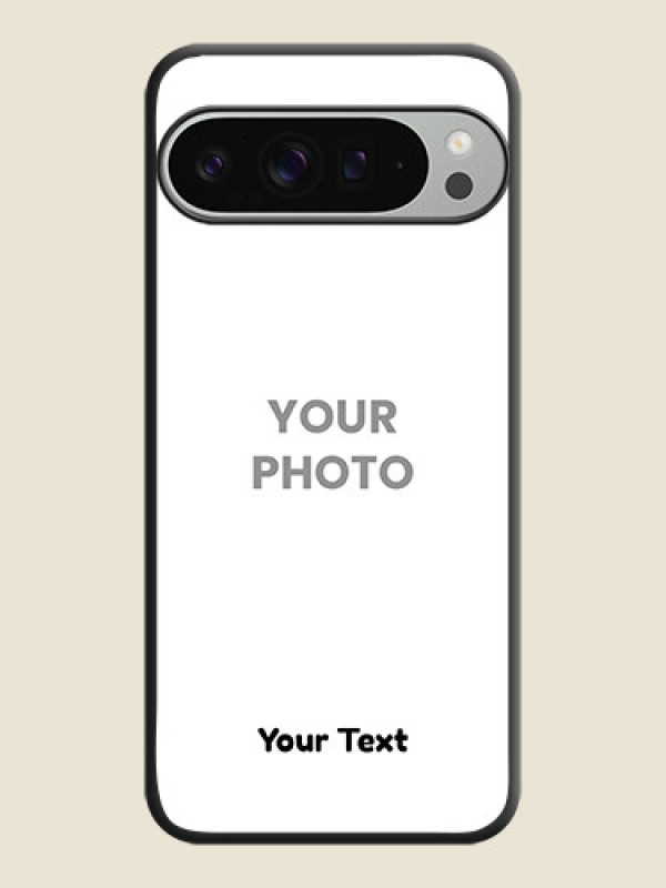 Custom Full Single Pic Upload With Text On Space Black Custom Soft Matte Mobile Back Cover - Pixel 9 Pro Xl - alternate view