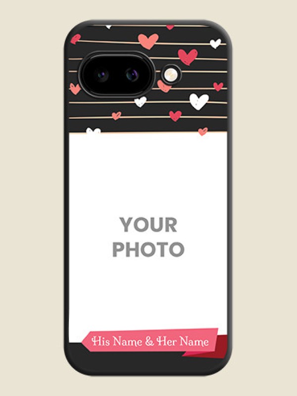 Custom Love Pattern with Name on Pink Ribbon on Photo On Space Black Custom Soft Matte Mobile Back Cover - Google Pixel 9A 5G - alternate view