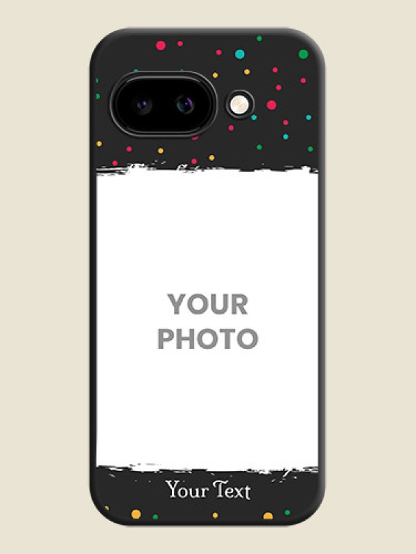 Custom Multicolor Dotted Pattern with Text On Space Black Custom Soft Matte Mobile Back Cover - Google Pixel 9A 5G - alternate view