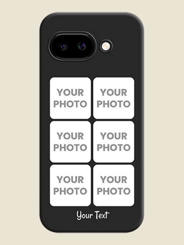 Custom Floral Art with 6 Image Holder on Photo On Space Black Custom Soft Matte Mobile Back Cover - Google Pixel 9A 5G - alternate view