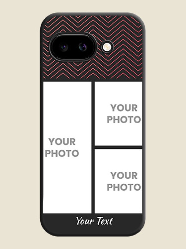 Custom Wave Pattern with 3 Image Holder On Space Black Custom Soft Matte Mobile Back Cover - Google Pixel 9A 5G - alternate view