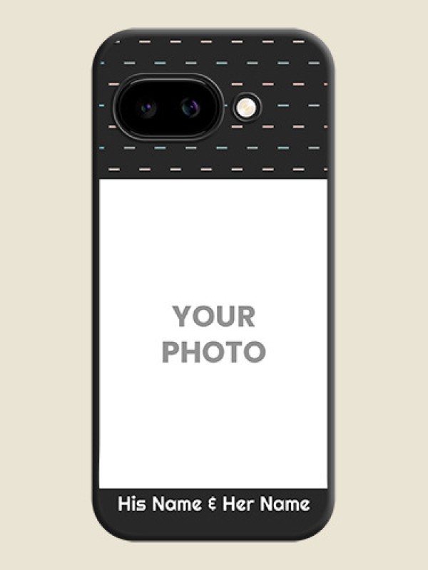 Custom Line Pattern Design with Text On Space Black Custom Soft Matte Mobile Back Cover - Google Pixel 9A 5G - alternate view