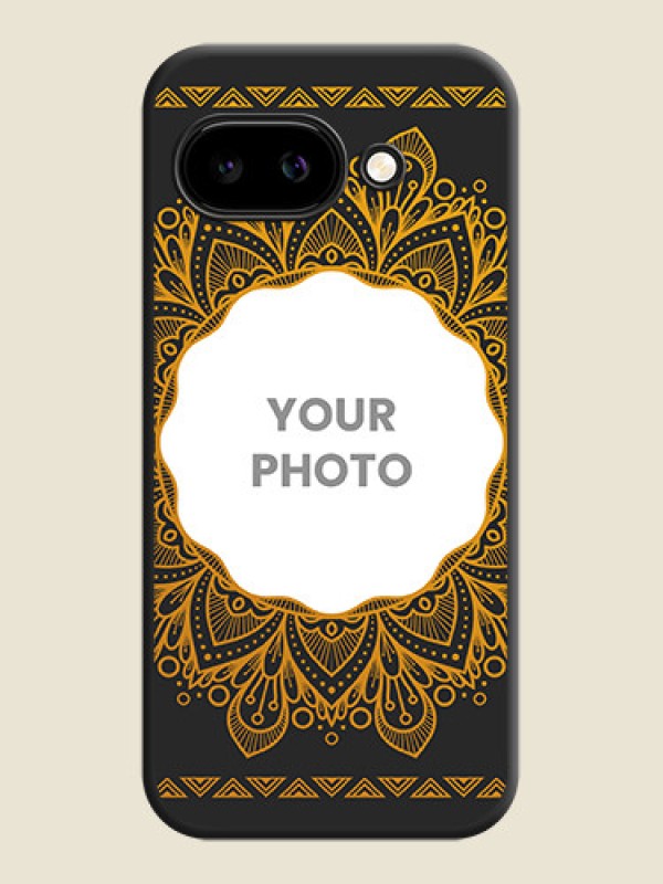 Custom Round Image with Floral Design On Space Black Custom Soft Matte Mobile Back Cover - Google Pixel 9A 5G - alternate view