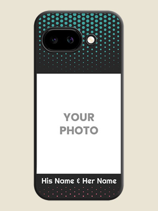 Custom Faded Dots with Grunge Photo Frame and Text On Space Black Custom Soft Matte Mobile Back Cover - Google Pixel 9A 5G - alternate view