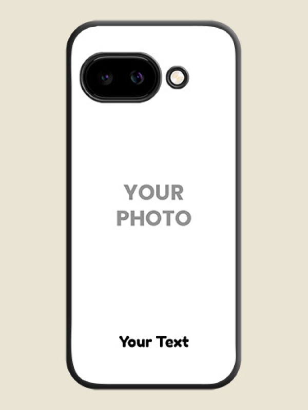 Custom Full Single Pic Upload With Text On Space Black Custom Soft Matte Mobile Back Cover - Google Pixel 9A 5G - alternate view