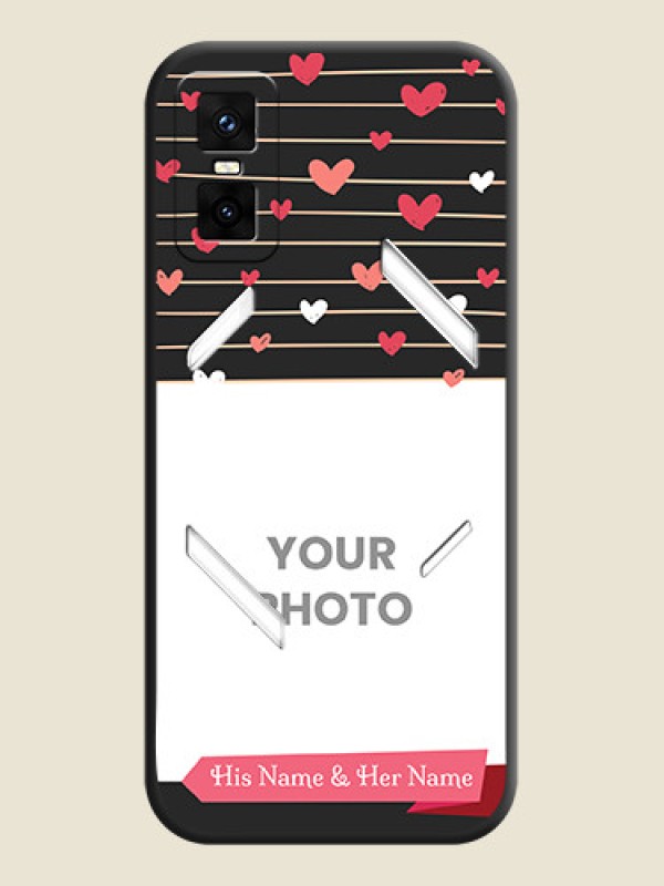 Custom Love Pattern with Name on Pink Ribbon on Photo On Space Black Custom Soft Matte Mobile Back Cover - Infinix GT 30 Pro 5G - alternate view