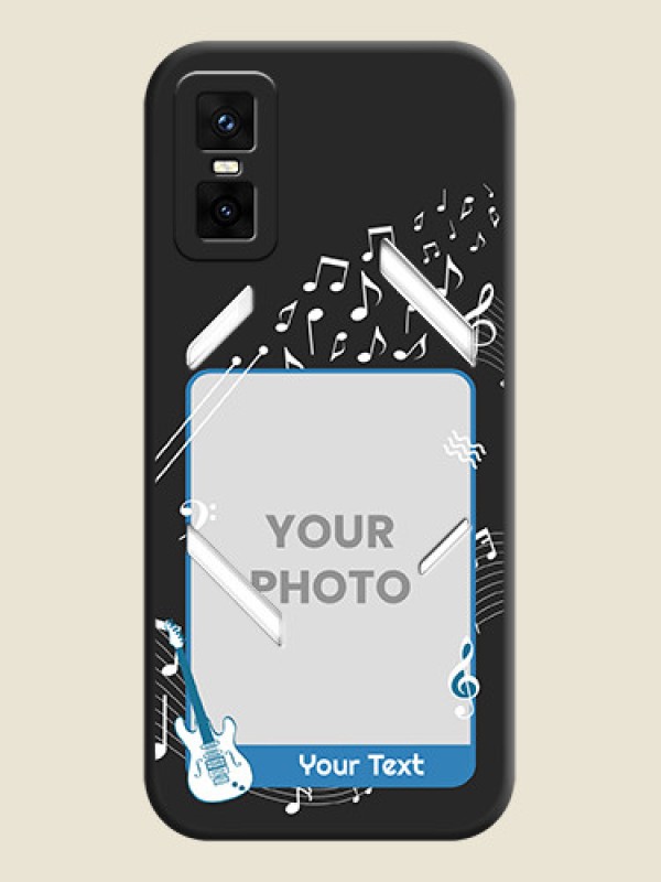 Custom Musical Theme Design with Text on Photo On Space Black Custom Soft Matte Mobile Back Cover - Infinix GT 30 Pro 5G - alternate view