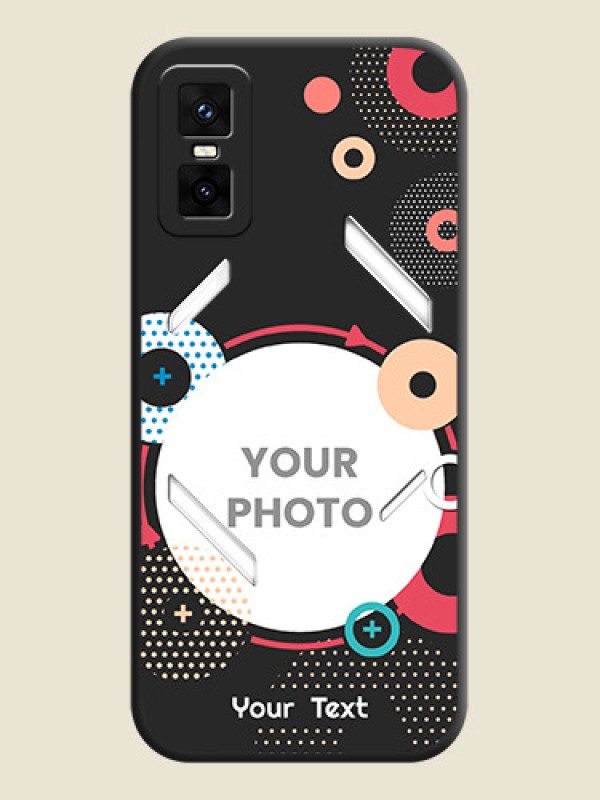 Custom Multicoloured Round Image On Space Black Custom Soft Matte Mobile Back Cover - Infinix GT 30 Pro 5G - alternate view