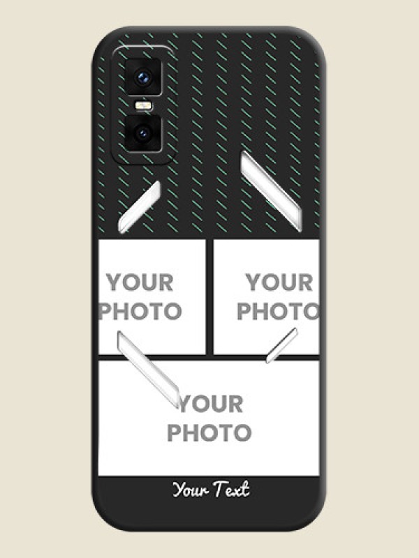Custom Cross Dotted Pattern with 2 Image Holder On Space Black Custom Soft Matte Mobile Back Cover - Infinix GT 30 Pro 5G - alternate view