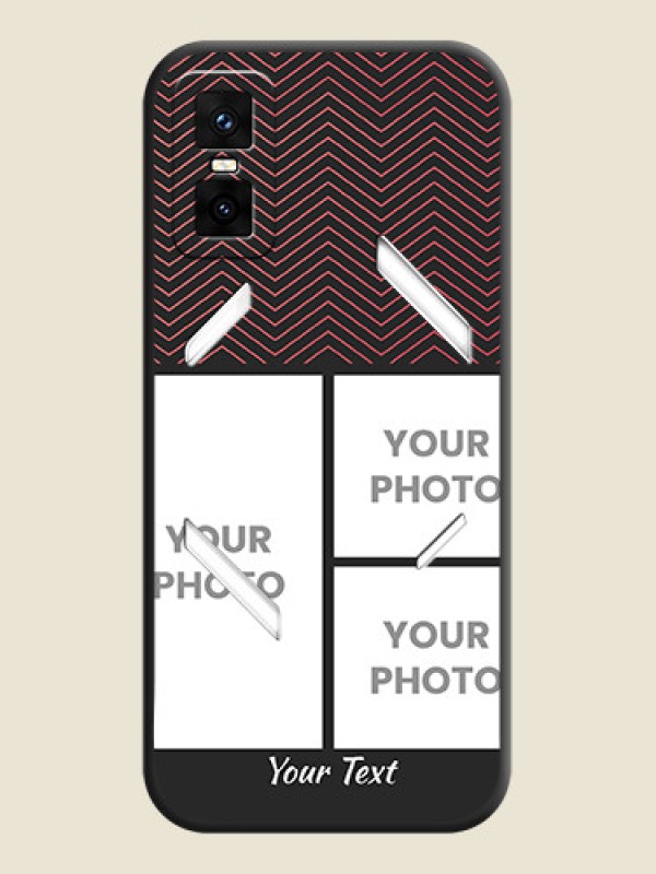 Custom Wave Pattern with 3 Image Holder On Space Black Custom Soft Matte Mobile Back Cover - Infinix GT 30 Pro 5G - alternate view