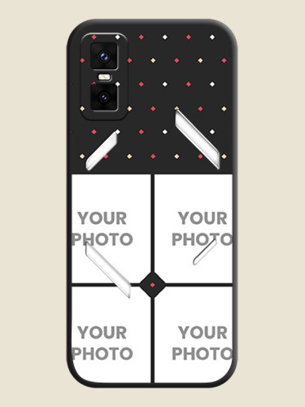 Custom Multicolor Dotted Pattern with 4 Image Holder On Space Black Custom Soft Matte Mobile Back Cover - Infinix GT 30 Pro 5G - alternate view