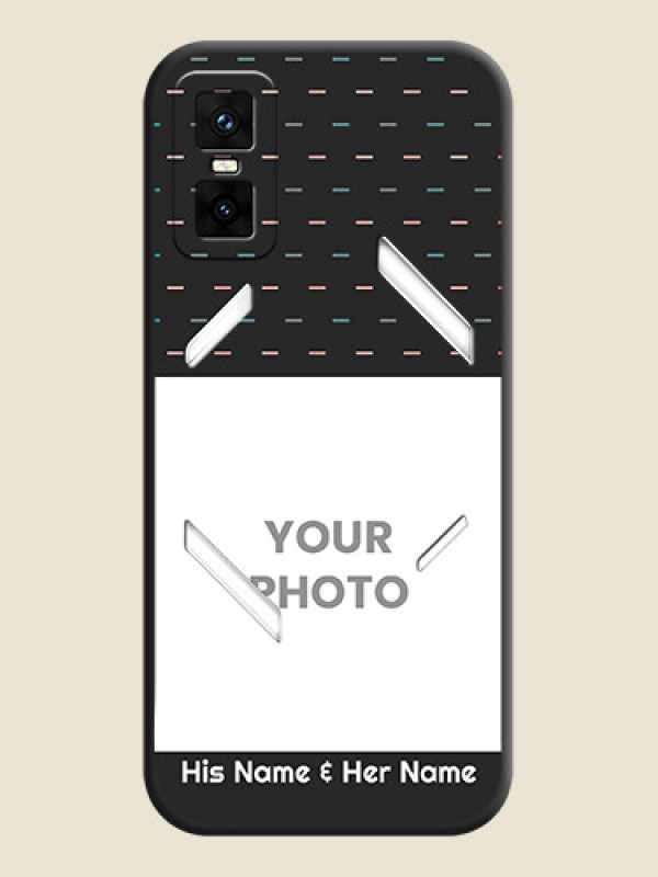 Custom Line Pattern Design with Text On Space Black Custom Soft Matte Mobile Back Cover - Infinix GT 30 Pro 5G - alternate view