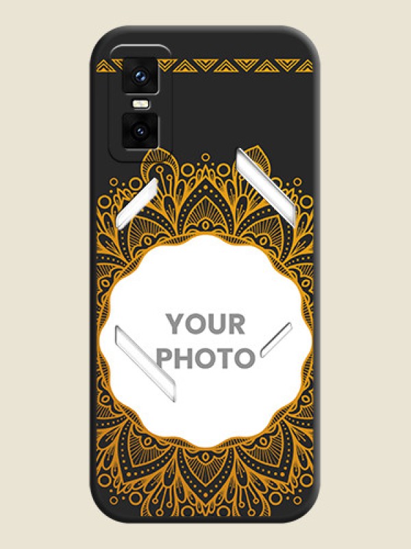 Custom Round Image with Floral Design On Space Black Custom Soft Matte Mobile Back Cover - Infinix GT 30 Pro 5G - alternate view