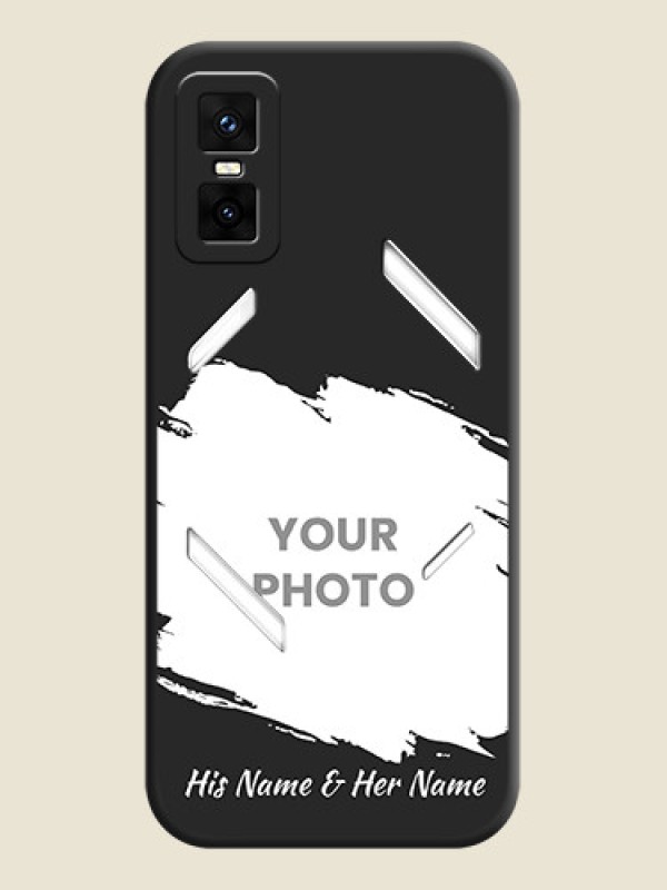 Custom Grunge Brush Strokes on Photo On Space Black Custom Soft Matte Mobile Back Cover - Infinix GT 30 Pro 5G - alternate view