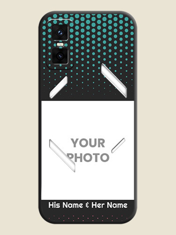 Custom Faded Dots with Grunge Photo Frame and Text On Space Black Custom Soft Matte Mobile Back Cover - Infinix GT 30 Pro 5G - alternate view