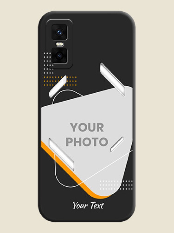 Custom Yellow Triangle on Photo On Space Black Custom Soft Matte Mobile Back Cover - Infinix GT 30 Pro 5G - alternate view