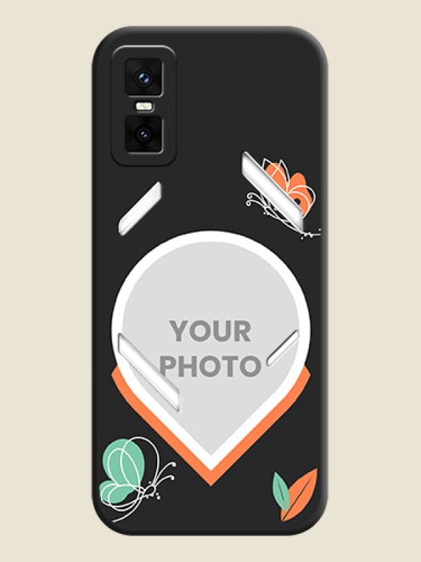 Custom Upload Pic With Simple Butterly Design On Space Black Custom Soft Matte Mobile Back Cover - Infinix GT 30 Pro 5G - alternate view