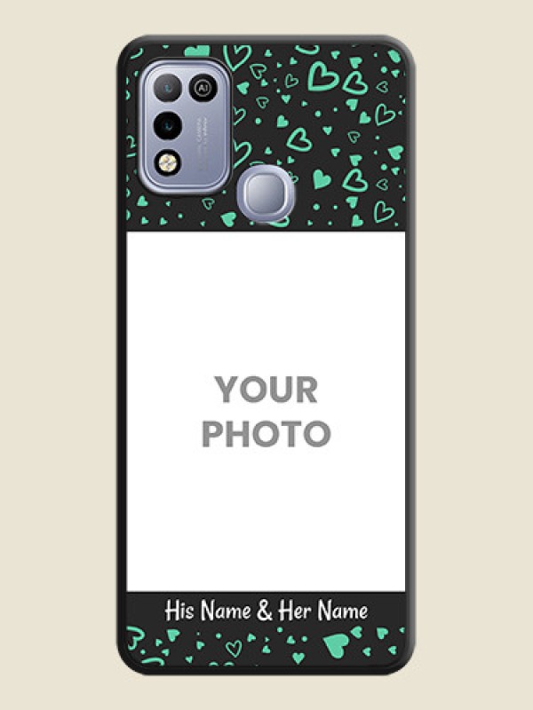 Custom Sea Green Indefinite Love Pattern on Photo on Space Black Soft Matte Mobile Cover - Infinix Hot 10 Play - alternate view