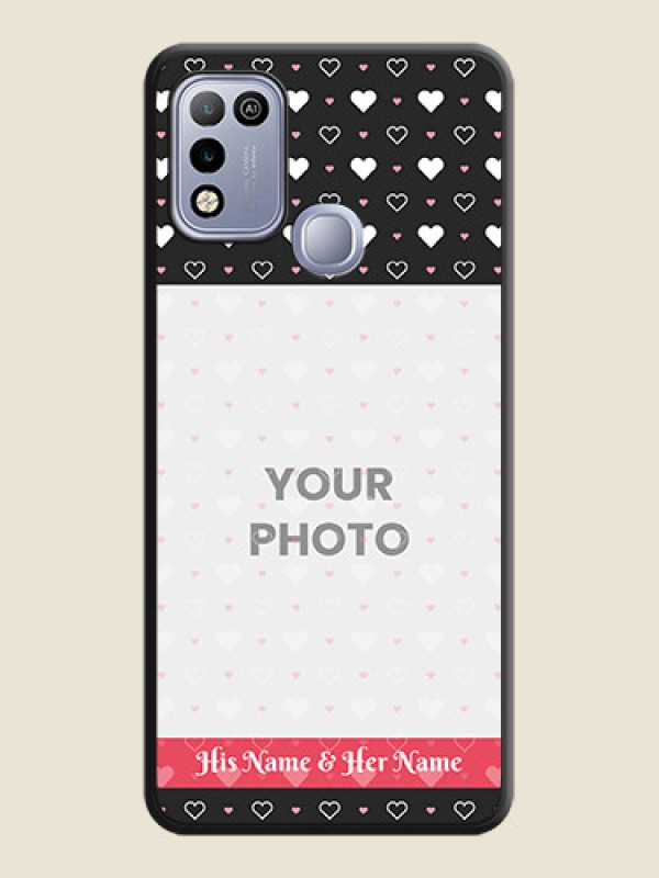 Custom White Color Love Symbols with Text Design on Photo on Space Black Soft Matte Phone Cover - Infinix Hot 10 Play - alternate view