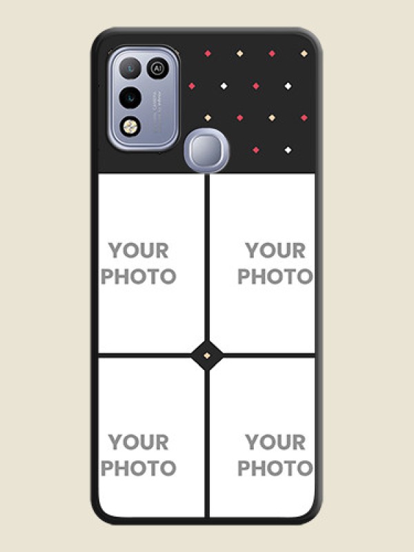 Custom Multicolor Dotted Pattern with 4 Image Holder on Space Black Custom Soft Matte Phone Cases - Infinix Hot 10 Play - alternate view