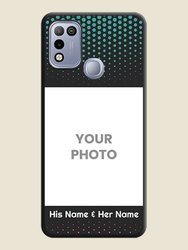 Custom Faded Dots with Grunge Photo Frame and Text on Space Black Custom Soft Matte Phone Cases - Infinix Hot 10 Play - alternate view