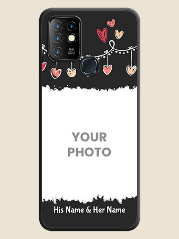 Custom Pink Love Hangings with Name on Space Black Custom Soft Matte Phone Cases - Infinix Hot 10 - alternate view