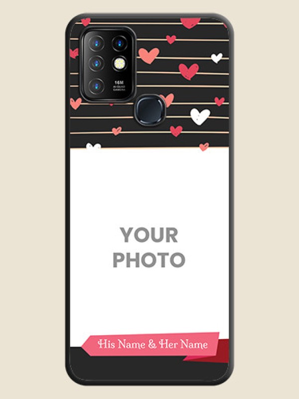 Custom Love Pattern with Name on Pink Ribbon  on Photo on Space Black Soft Matte Back Cover - Infinix Hot 10 - alternate view