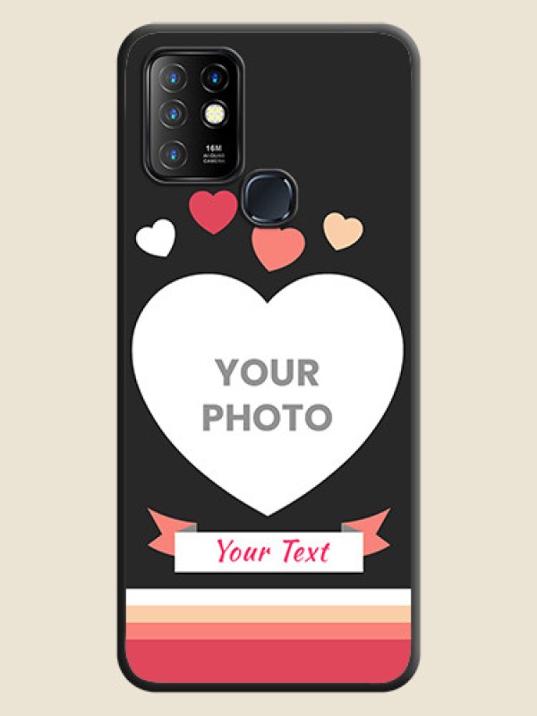 Custom Love Shaped Photo with Colorful Stripes on Personalised Space Black Soft Matte Cases - Infinix Hot 10 - alternate view