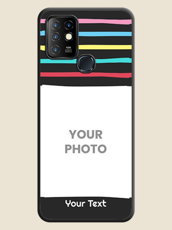 Custom Multicolor Lines with Image on Space Black Personalized Soft Matte Phone Covers - Infinix Hot 10 - alternate view