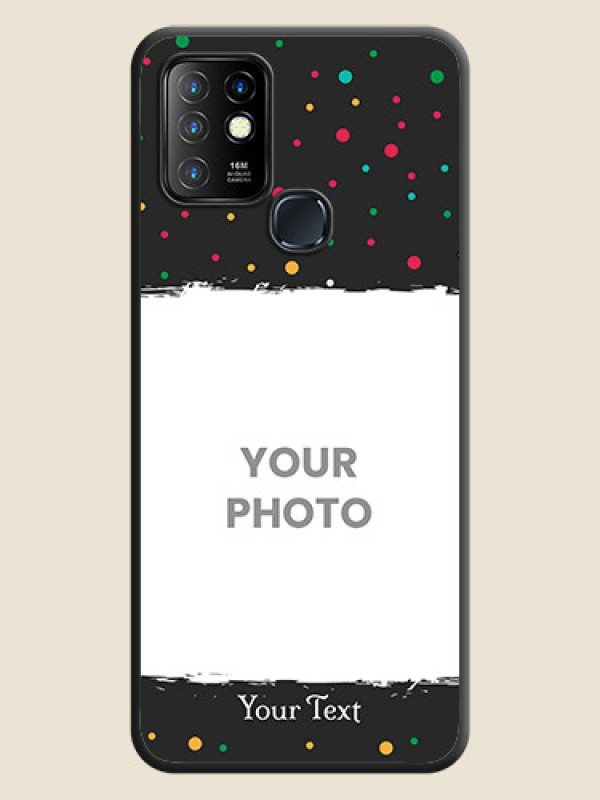 Custom Multicolor Dotted Pattern with Text on Space Black Custom Soft Matte Phone Back Cover - Infinix Hot 10 - alternate view