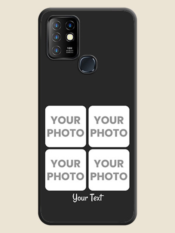 Custom Floral Art with 6 Image Holder on Photo on Space Black Soft Matte Mobile Case - Infinix Hot 10 - alternate view