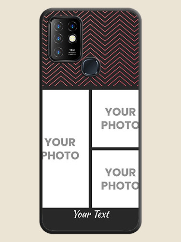 Custom Wave Pattern with 3 Image Holder on Space Black Custom Soft Matte Back Cover - Infinix Hot 10 - alternate view