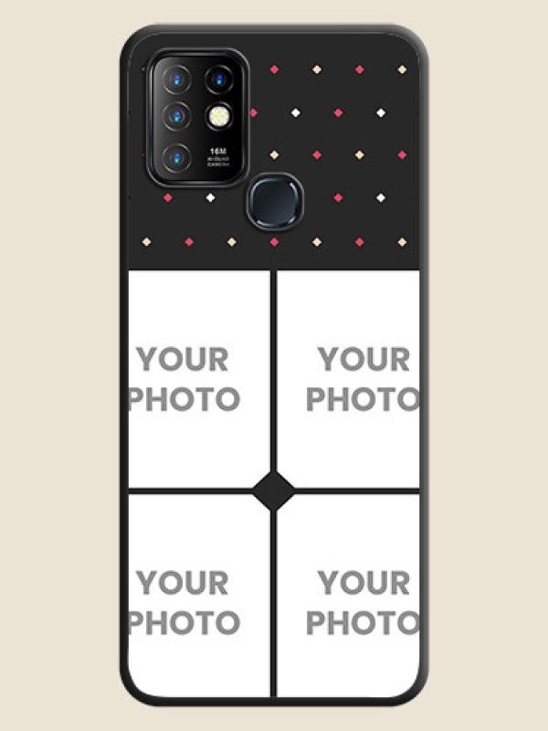 Custom Multicolor Dotted Pattern with 4 Image Holder on Space Black Custom Soft Matte Phone Cases - Infinix Hot 10 - alternate view