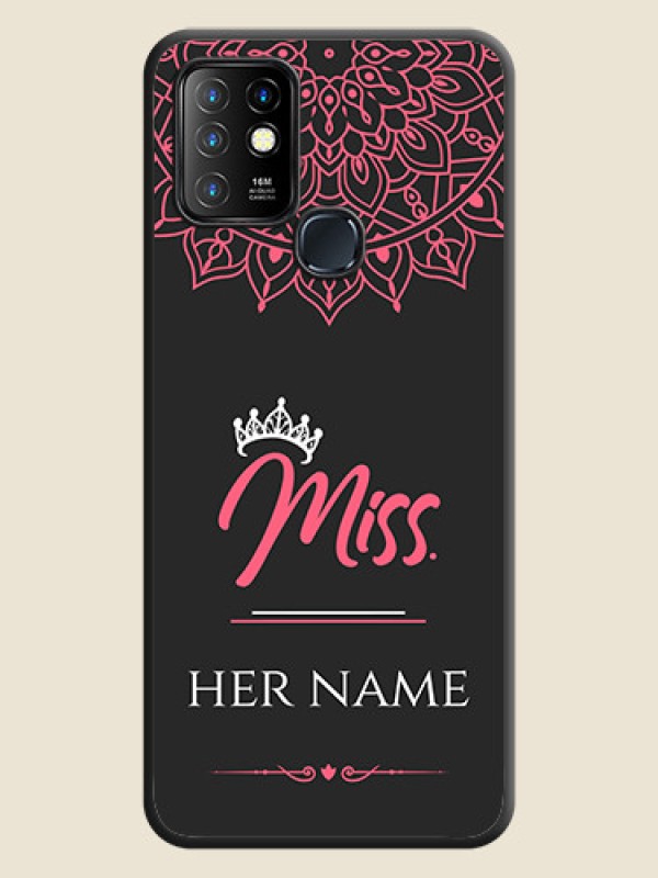 Custom Mrs Name with Floral Design on Space Black Personalized Soft Matte Phone Covers - Infinix Hot 10 - alternate view