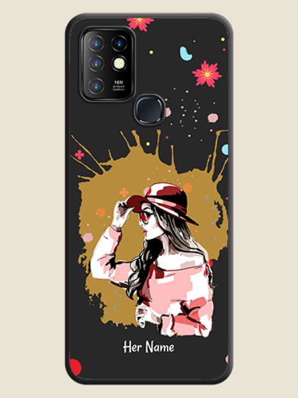 Custom Mordern Lady With Color Splash Background With Custom Text On Space Black Personalized Soft Matte Phone Covers -Infinix Hot 10 - alternate view