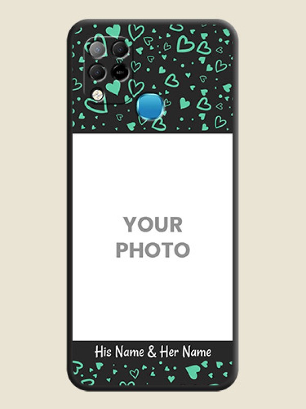 Custom Sea Green Indefinite Love Pattern on Photo on Space Black Soft Matte Mobile Cover - Infinix Hot 10s - alternate view