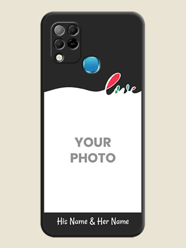 Custom Fall in Love Pattern with Picture on Photo on Space Black Soft Matte Mobile Case - Infinix Hot 10s - alternate view