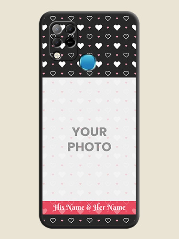 Custom White Color Love Symbols with Text Design on Photo on Space Black Soft Matte Phone Cover - Infinix Hot 10s - alternate view