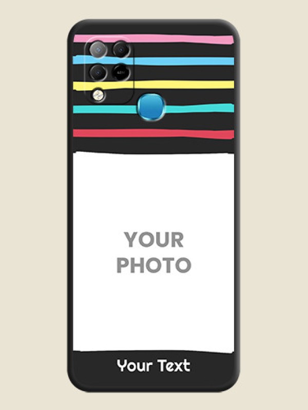 Custom Multicolor Lines with Image on Space Black Personalized Soft Matte Phone Covers - Infinix Hot 10s - alternate view