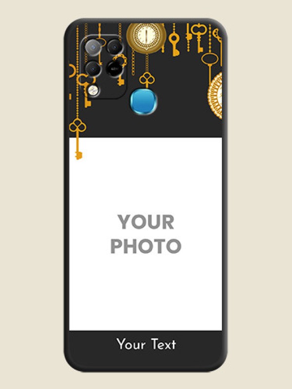 Custom Decorative Design with Text on Space Black Custom Soft Matte Back Cover - Infinix Hot 10s - alternate view