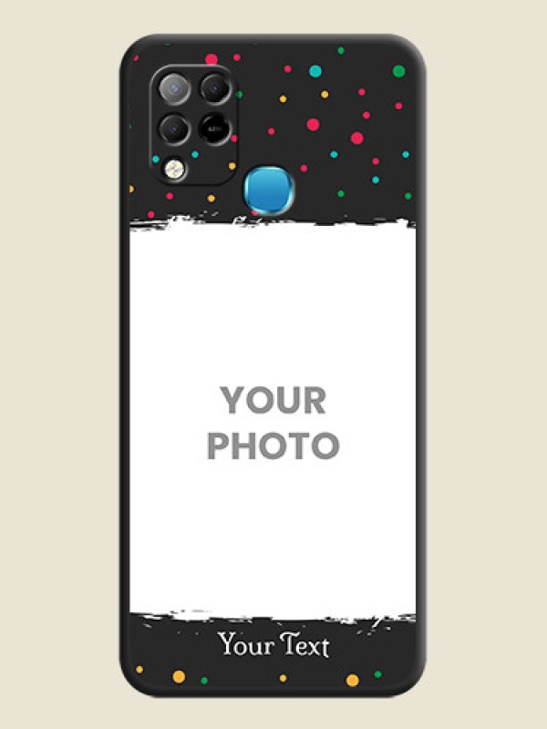Custom Multicolor Dotted Pattern with Text on Space Black Custom Soft Matte Phone Back Cover - Infinix Hot 10s - alternate view