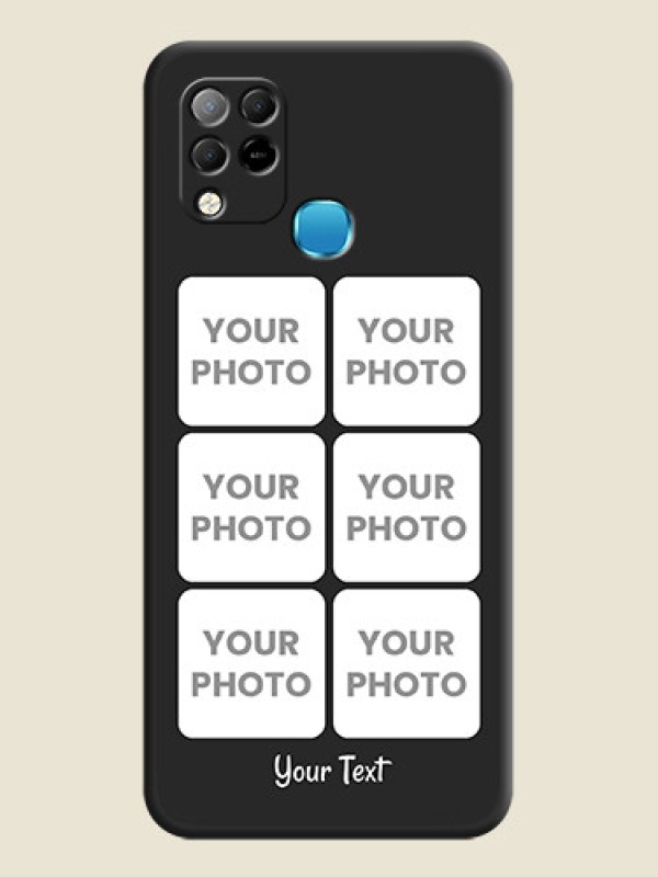 Custom Floral Art with 6 Image Holder on Photo on Space Black Soft Matte Mobile Case - Infinix Hot 10s - alternate view