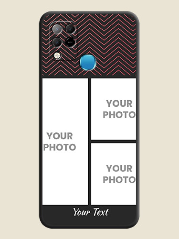 Custom Wave Pattern with 3 Image Holder on Space Black Custom Soft Matte Back Cover - Infinix Hot 10s - alternate view